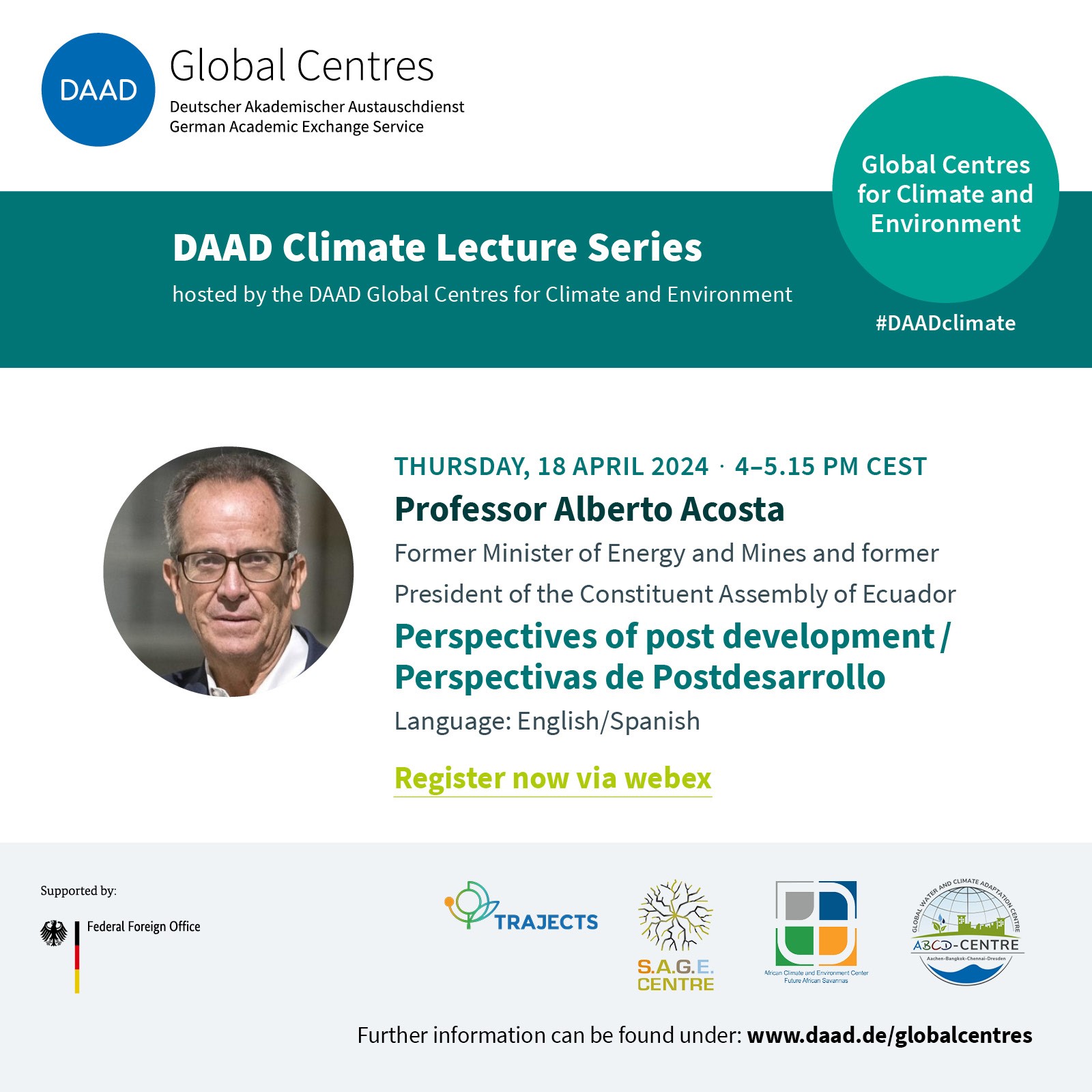 DAAD Climate Lecture Series 18 April, 4pm CEST